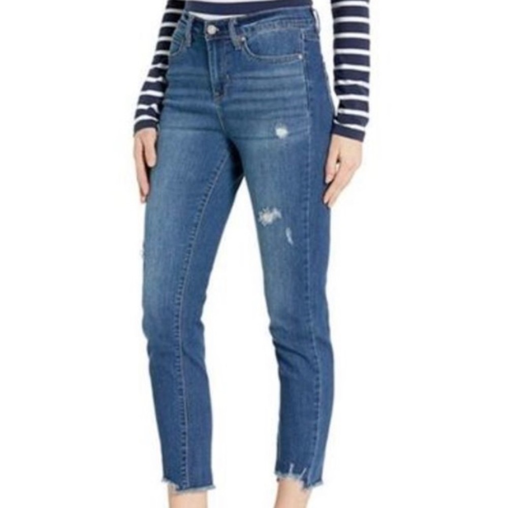 Nicole Miller Soho High Rise Ankle Skinny Distressed Jeans NWTS